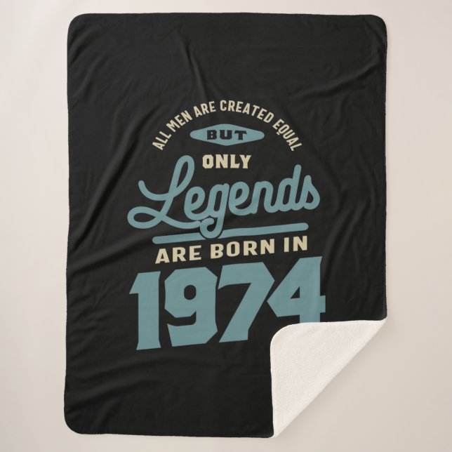Cobertor Sherpa Legendas Desde 1974 Presente de Aniversário (Frente)