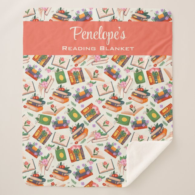 Cobertor Sherpa Leitura de Livro Personalizada  (Frente)