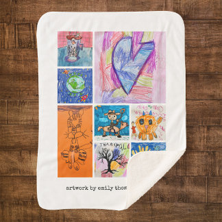Cobertor Sherpa Lembrança de Arte Personalizada de 8 Fotos para Cr