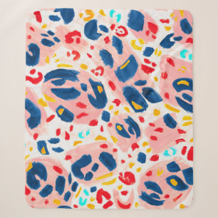 Cobertor Sherpa Leopardo: cor d'água pintada à mão.