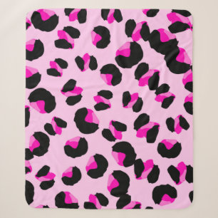 Cobertor Sherpa Leopardo rosa. Padrão de pele animal. Leopardo. Pa