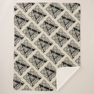 Cobertor Sherpa Letra A Vintage Celtic Knot Monograma