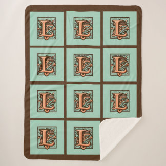 Cobertor Sherpa Letra Celta Pastel "L" Grande Folha