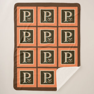 Cobertor Sherpa Letra Celta Pastel "P" Grande Folha