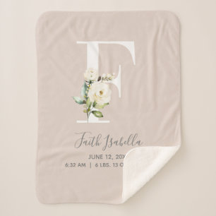 Cobertor Sherpa Letra Floral Cor-de-Rosa Esbranquiçada F Históri
