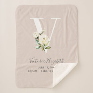 Cobertor Sherpa Letra Floral Cor-de-Rosa Esbranquiçada V Históri
