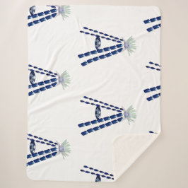 Cobertor Sherpa Letra Inicial A, Monograma Moderno Na moda Trendên