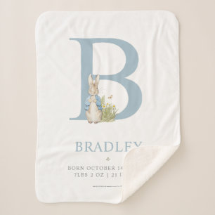 Cobertor Sherpa Letra personalizada B do coelho de Peter