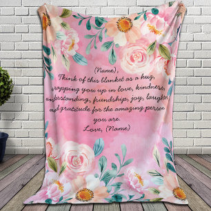 Cobertor Sherpa Letra personalizada ou Blanket de nota para ela co