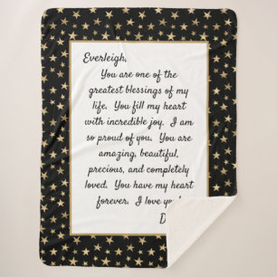 Cobertor Sherpa Letra Personalizada para Filha Maiores Estrelas de