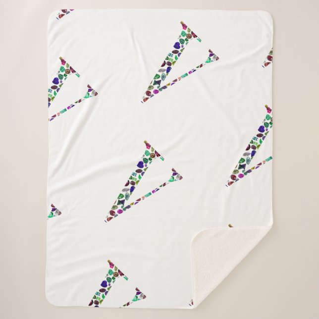 Cobertor Sherpa Letra V Monograma (Frente)