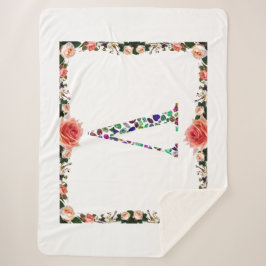 Cobertor Sherpa Letra V Monograma