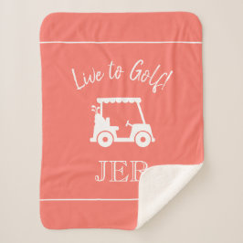 Cobertor Sherpa Letreiro Monogramado de Carrinho de Golf Feminino 