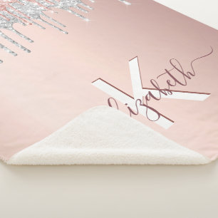 Cobertor Sherpa Leve rosa dourado pinga prata