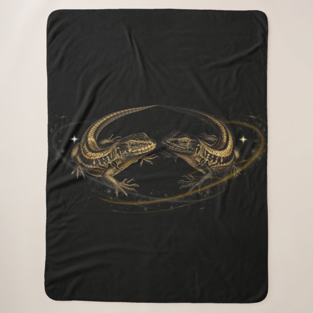 Cobertor Sherpa  Lézards Mystiques couverture (Frente)