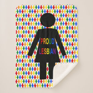 Cobertor Sherpa LGBTQ Silhouette Lésbica e Damas Arco-Íris