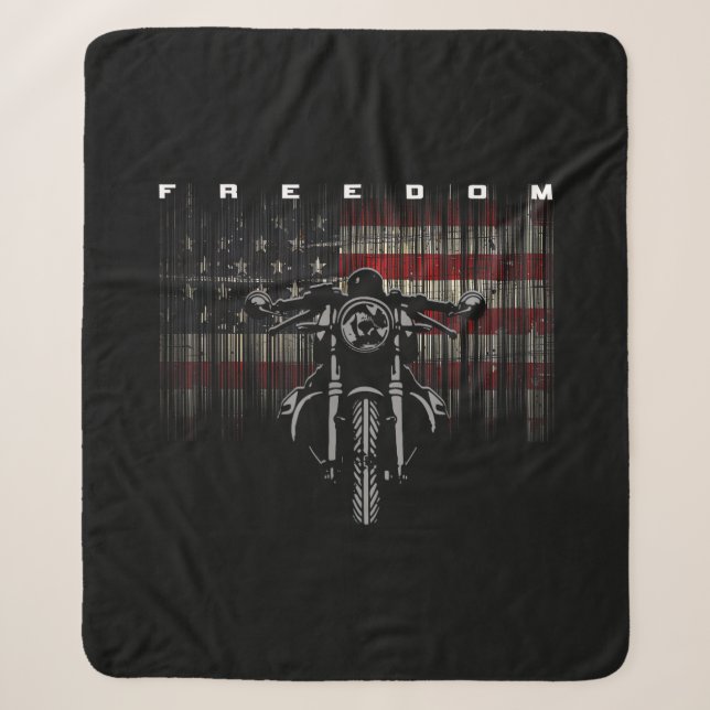 Cobertor Sherpa Liberdade para motocicleta americana (Frente)