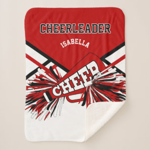 Cobertor Sherpa Líder de torcida 📣 Vermelho, Branco e Preto