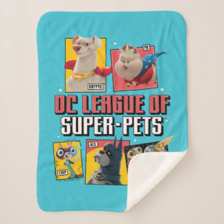 Cobertor Sherpa Liga DC de Painéis de Caracteres Super Pets