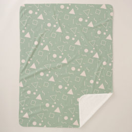 Cobertor Sherpa Light Green Memphis Pattern Sherpa Blanket