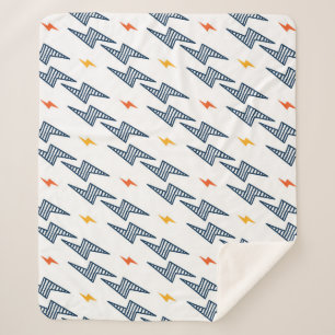 Cobertor Sherpa Lightning Bolts Doodle Seamless Flash