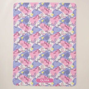 Cobertor Sherpa Lilac Rosa Ativo do anos 80 Memphis