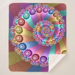 Cobertor Sherpa Linda Arco-Íris Colores Abstrato de Arte Fractal