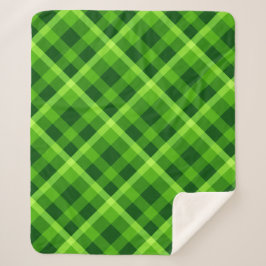 Cobertor Sherpa Linda árvore Xadrez verde médio Sherpa Blanket