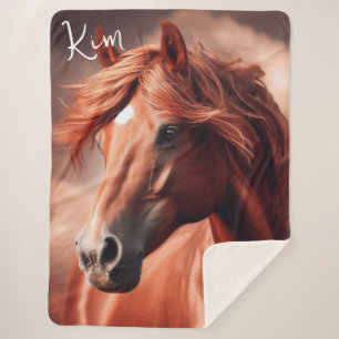 Cobertor Sherpa Linda Brown Morgan Thoroughgeneed Horse