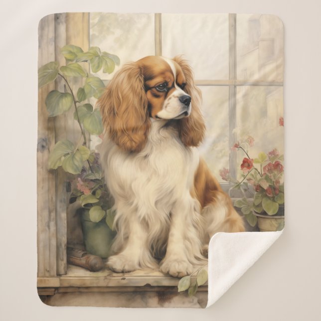 Cobertor Sherpa Linda Cavalier Spaniel (Frente)
