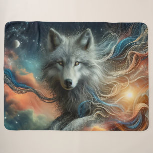 Cobertor Sherpa Linda Dreamy Wolf