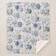 Linda Rosa Azul Aquarela Floral