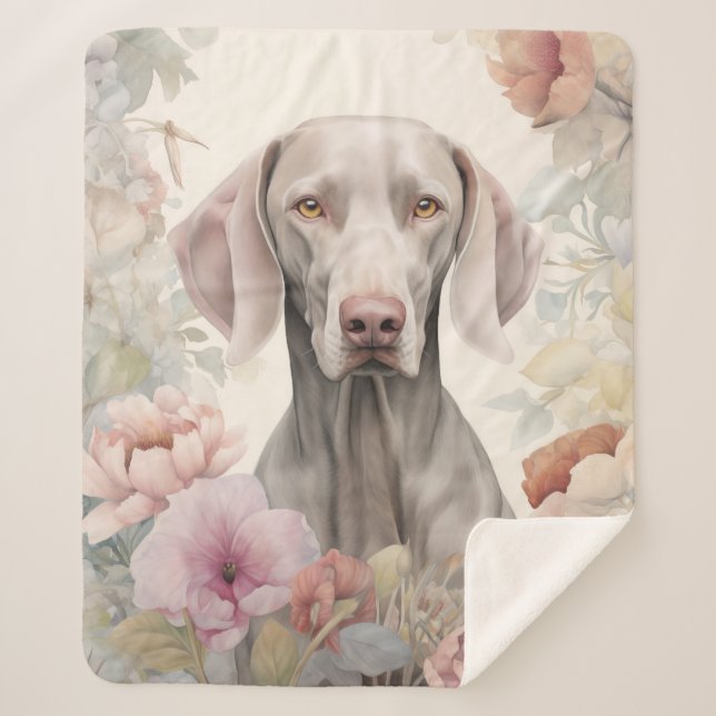 Cobertor Sherpa Linda Weimaraner (Frente)