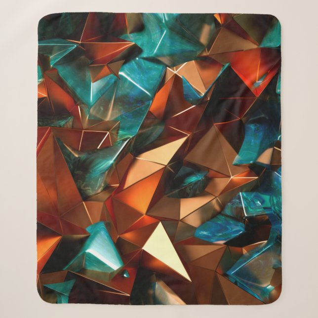 Cobertor Sherpa Lindo, elegante, fundo abstrato com metal (Frente)