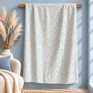 Cobertor Sherpa Lindos Flores Silvestres em Azul Poeirento Cottage
