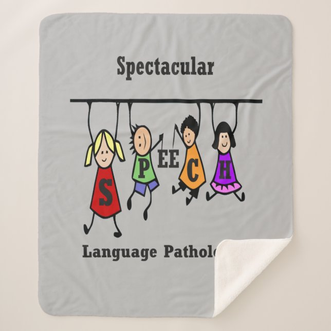 Cobertor Sherpa Linguagem Espetacular de Discurso com Crianças (Frente)