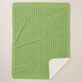 Cobertor Sherpa Linhas Geométricas Verdes da Natureza 
