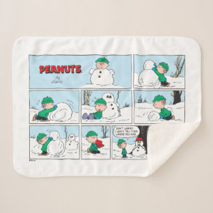 Cobertor Sherpa Linus constrói um boneco de neve