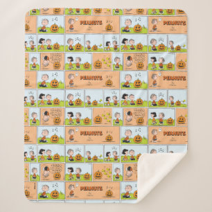 Cobertor Sherpa Linus & Lucy   Cantando Jack-O-Lanterna