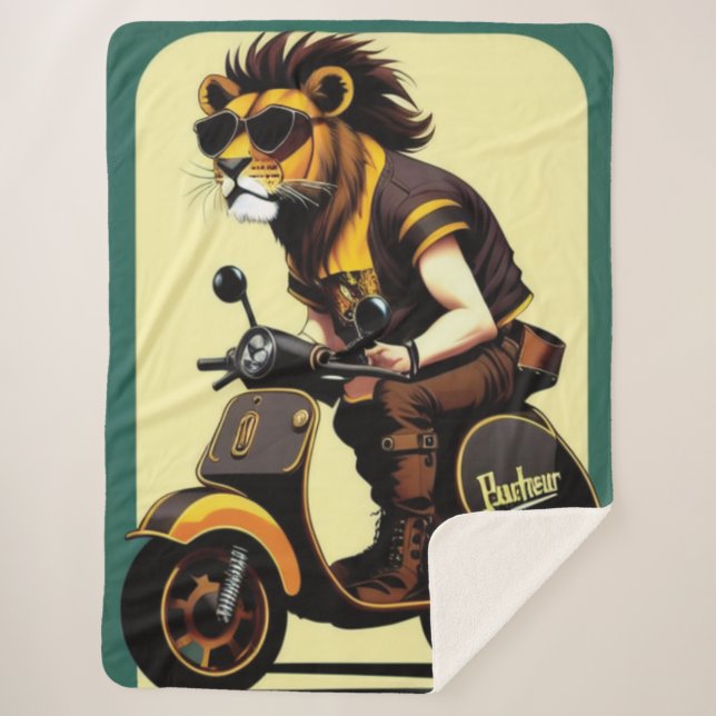 Cobertor Sherpa Lion Sherpa Blanket (Frente)
