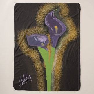 Cobertor Sherpa Lírio-de-callas Abstrato em Arte Pontilhista 