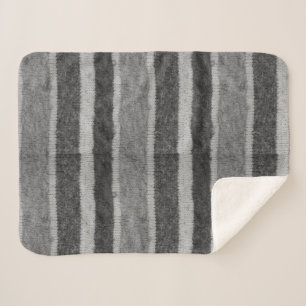 Cobertor Sherpa listras brancas e pretas de malha retrô