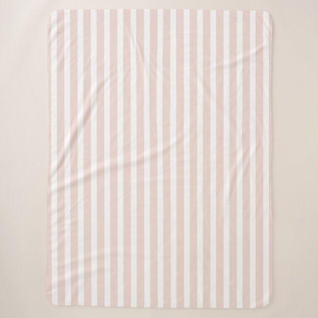 Cobertor Sherpa Listras Brancas Rosa (Frente)
