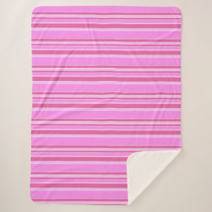 Cobertor Sherpa Listras cor-de-rosa