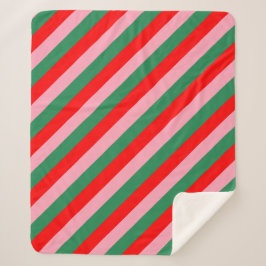 Cobertor Sherpa Listras de Natal Contemporâneas 