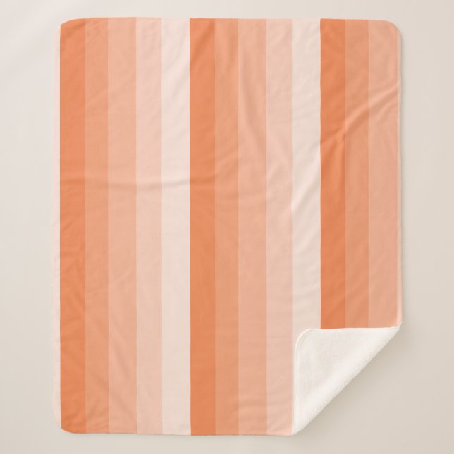 Cobertor Sherpa Listras de ouro em tons laranja (Frente)