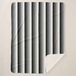 Cobertor Sherpa Listras de sombra brancas e pretas