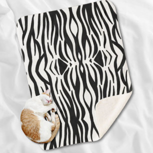 Cobertor Sherpa listras de zebra brancas e pretas e cinzentas