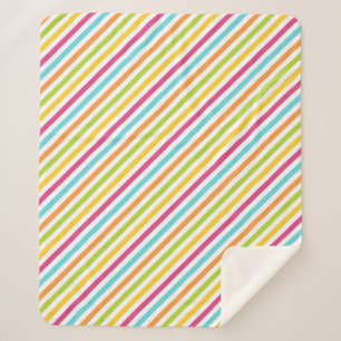 Cobertor Sherpa Listras diagonais em cores vibrantes