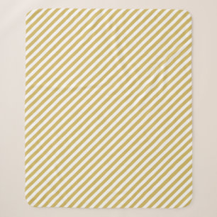 Cobertor Sherpa Listras diagonais em padrão amarelo dourado e bran